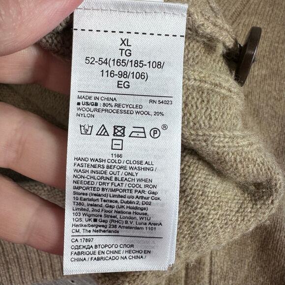 Banana Republic Italian Wool Blend Mock Neck Sweater Tan XL - Picture 4 of 8